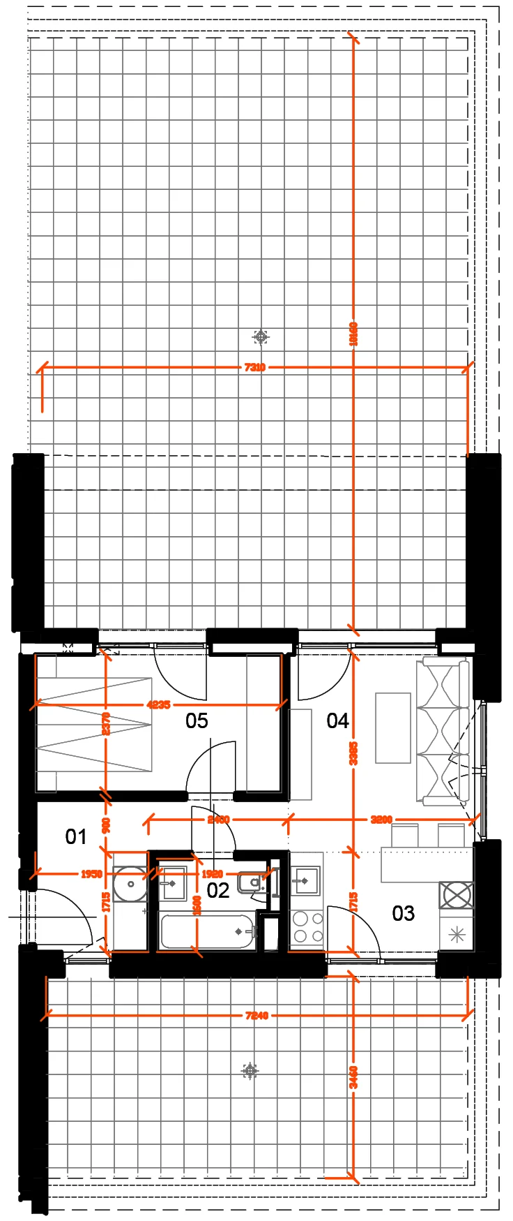 Pôdorys bytu C.4.3